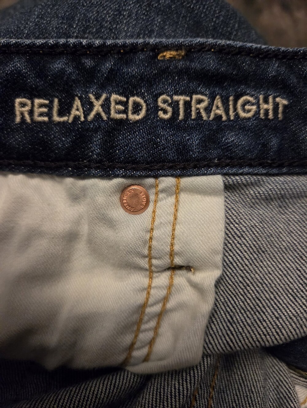 American Eagle Outfitters Men’s Indigo Straight Jeans 38x32 - Picture 4 of 5